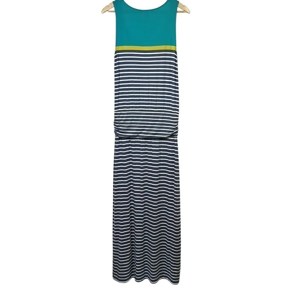 HATLEY Women’s Sleeveless Striped Maxi Tank Dress Gray/White Size Medium